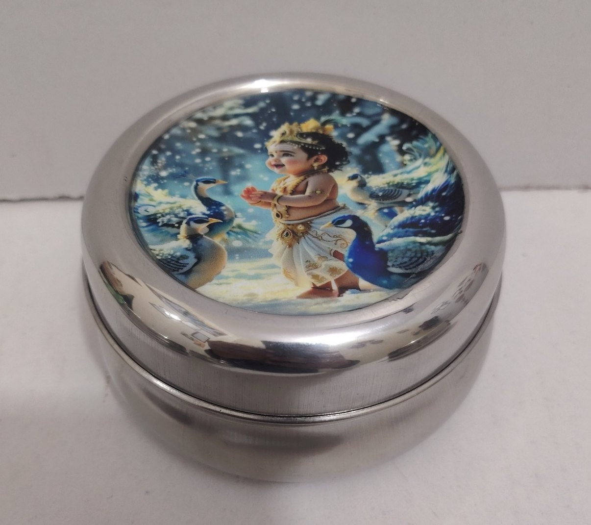 Lord Murugan silver tiffin box