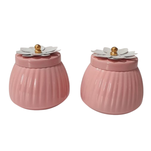 Metal Jar - Light Pink