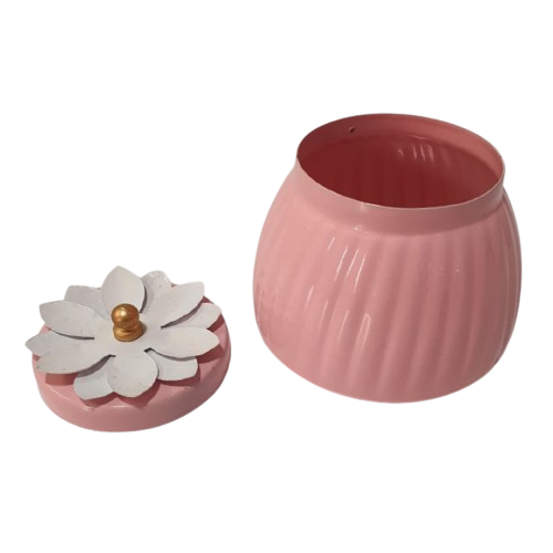 Metal Jar - Light Pink