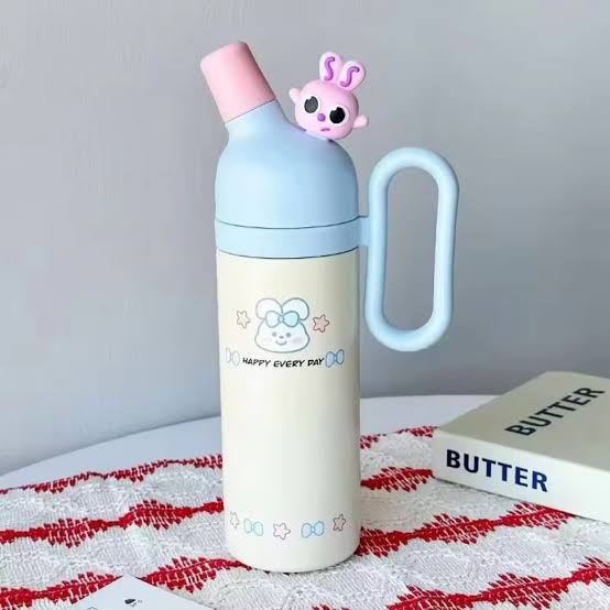 Cute Cartoon Stainless Steel Water Bottle with Handle 800ml