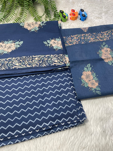 Jaipur pure cotton Unstitched suits - Blue