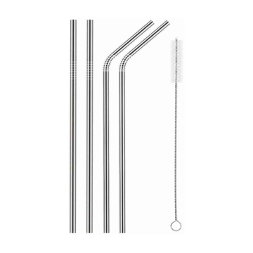Steel straw with brush