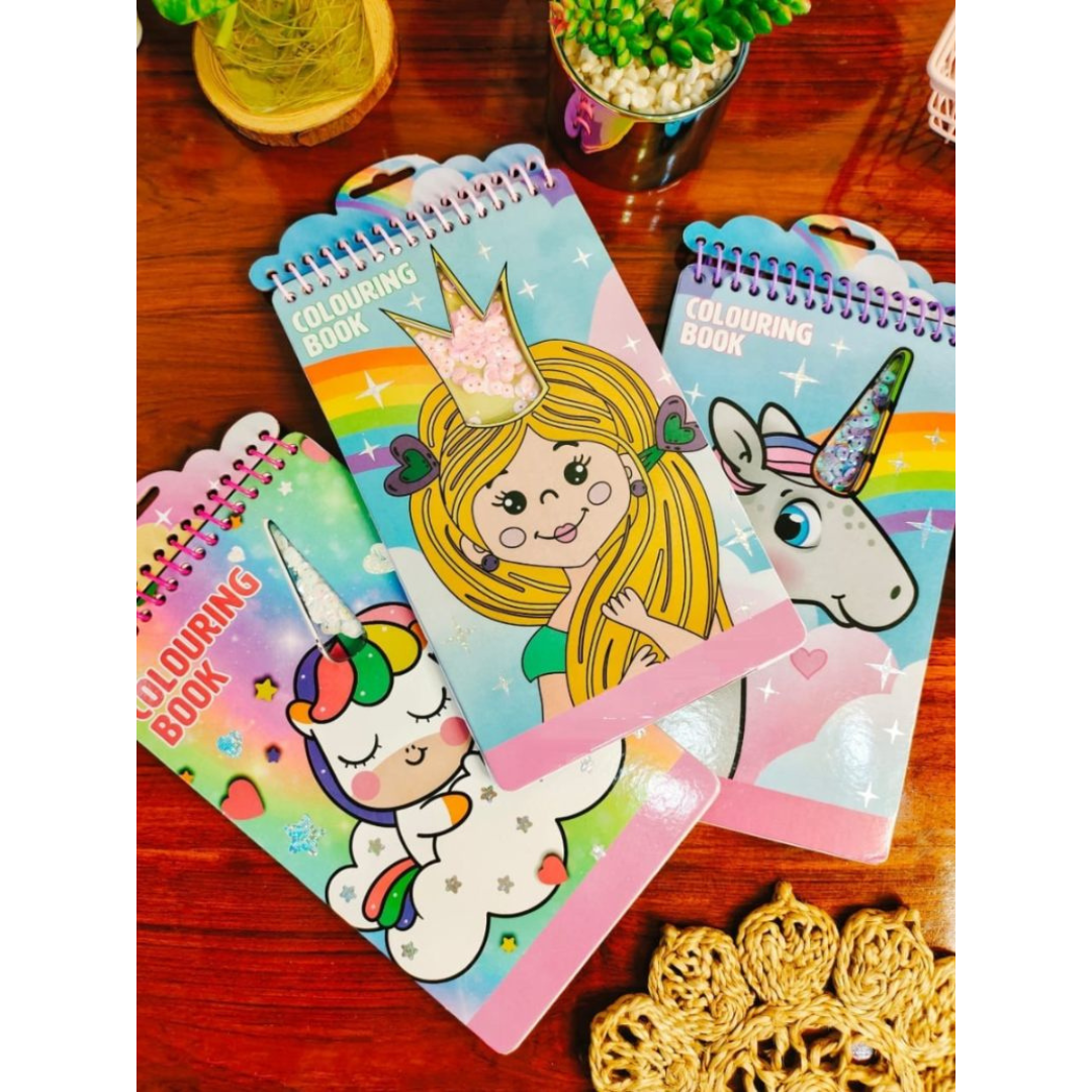 Sparkle Princess, Unicorn Coloring books & Stickers (1 pc)