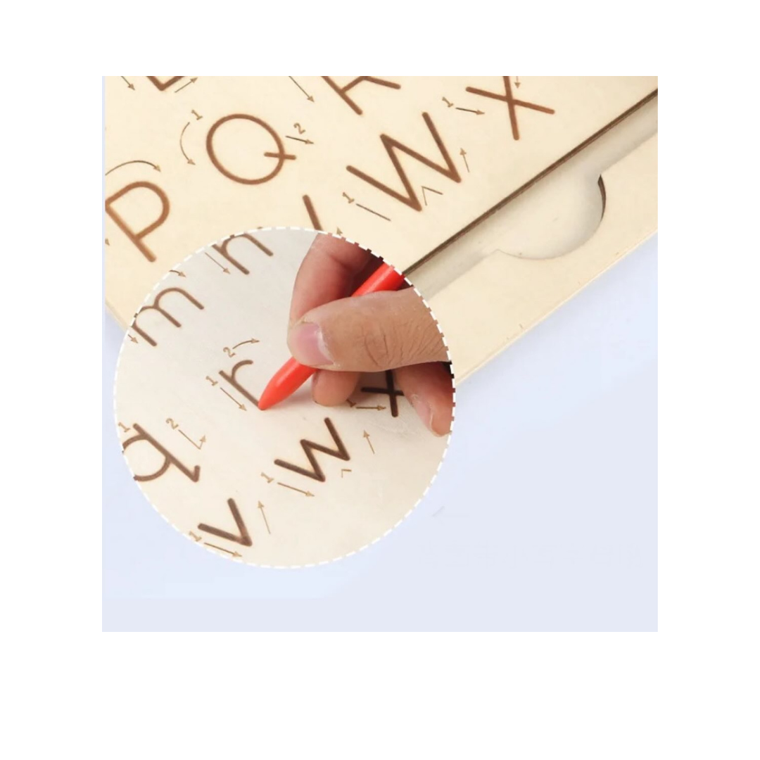 Double Sided Wooden Tracing Boards Bold / Small Alphabets