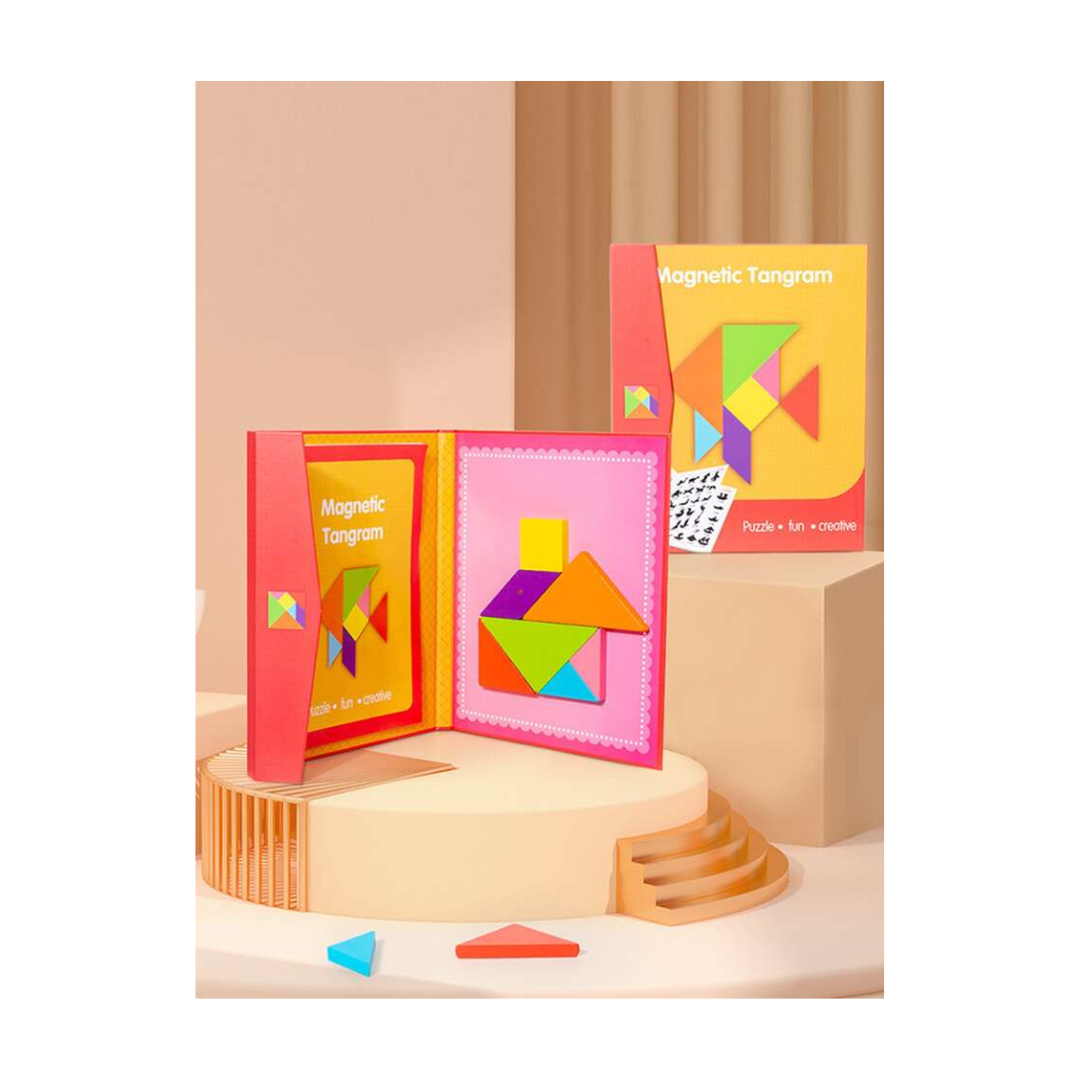 Magnetic tangram book