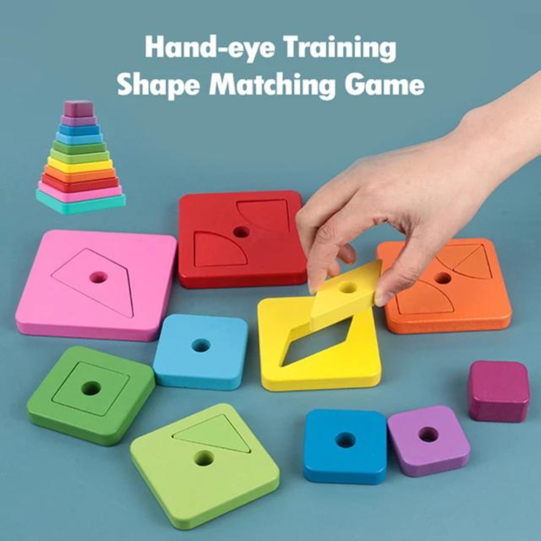 Hidden square stacker