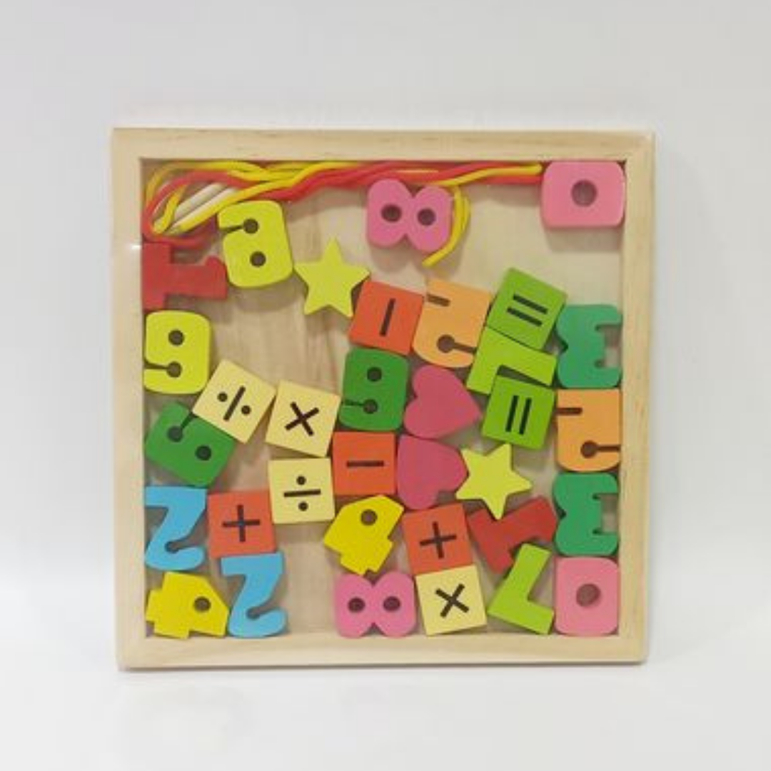 Chunky Lacing , memory game with tray