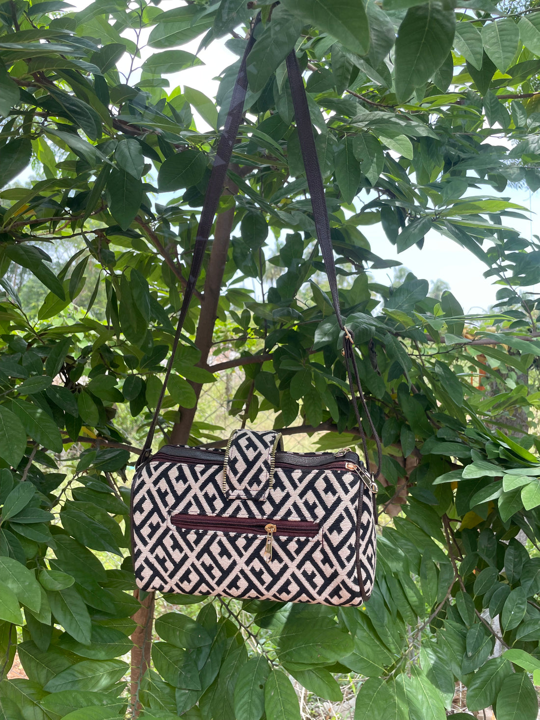 Jacquard Sling Bags for Women-geometry pattern