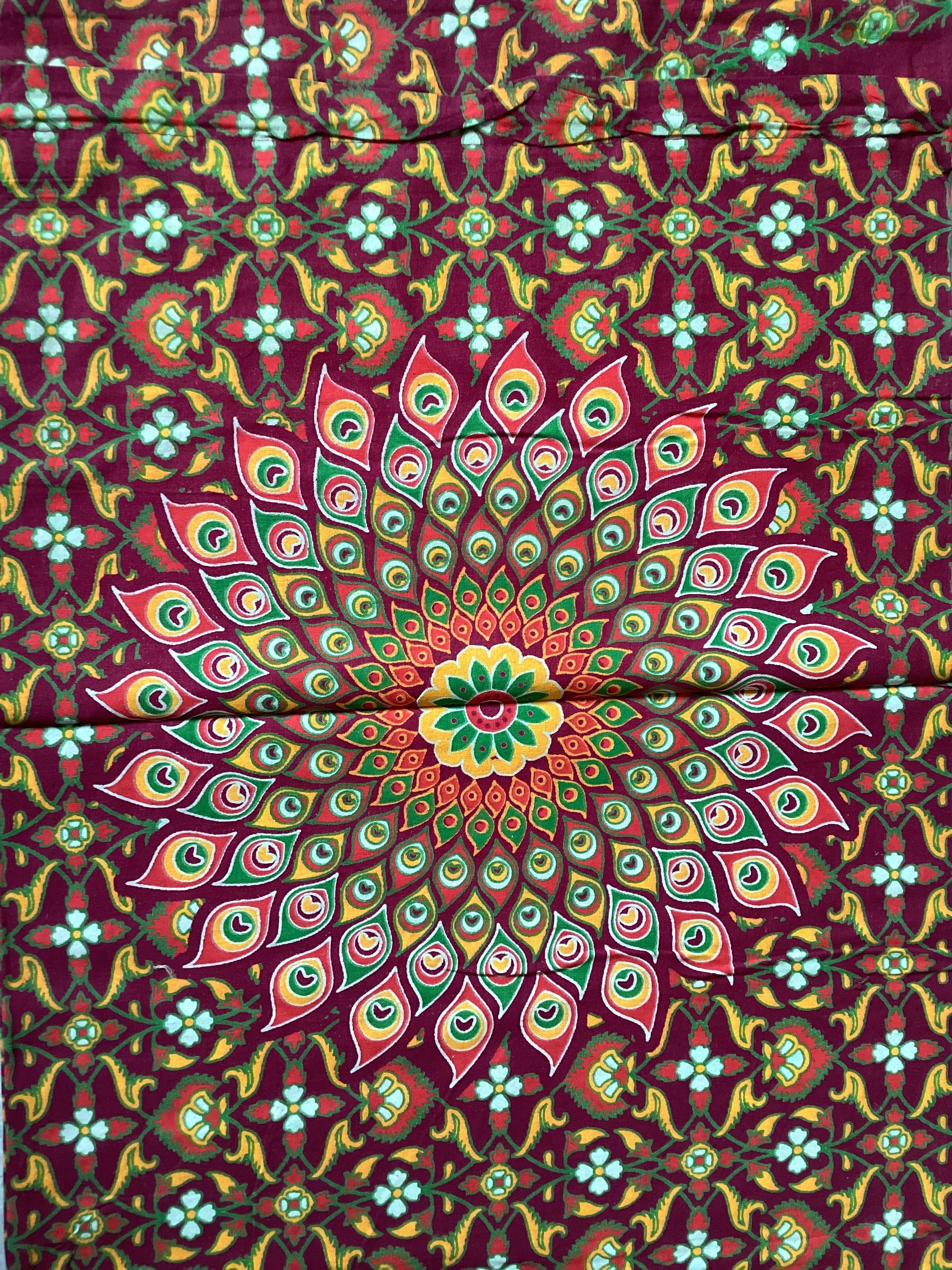 King size Peacock feather bed spread