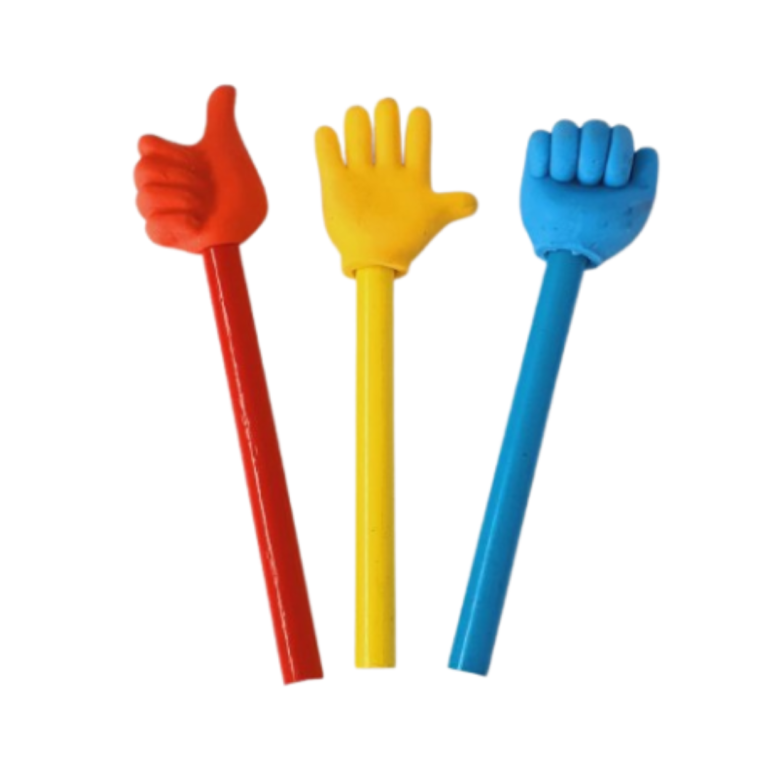 2 in 1 Hand Shaped Eraser with Pencil (3pcs)