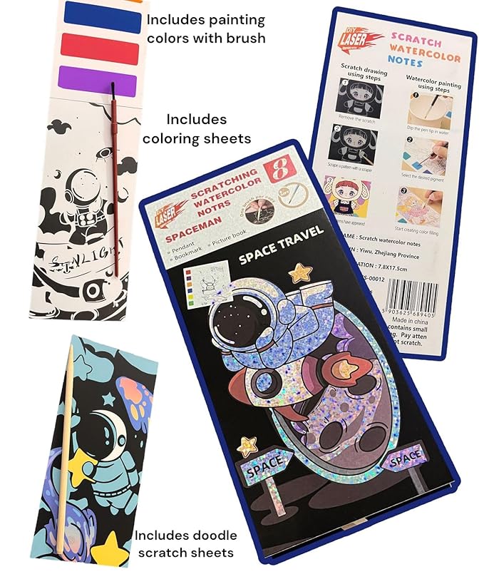 2 in 1 Scratch Book and Water coloring book – Hi5Toys