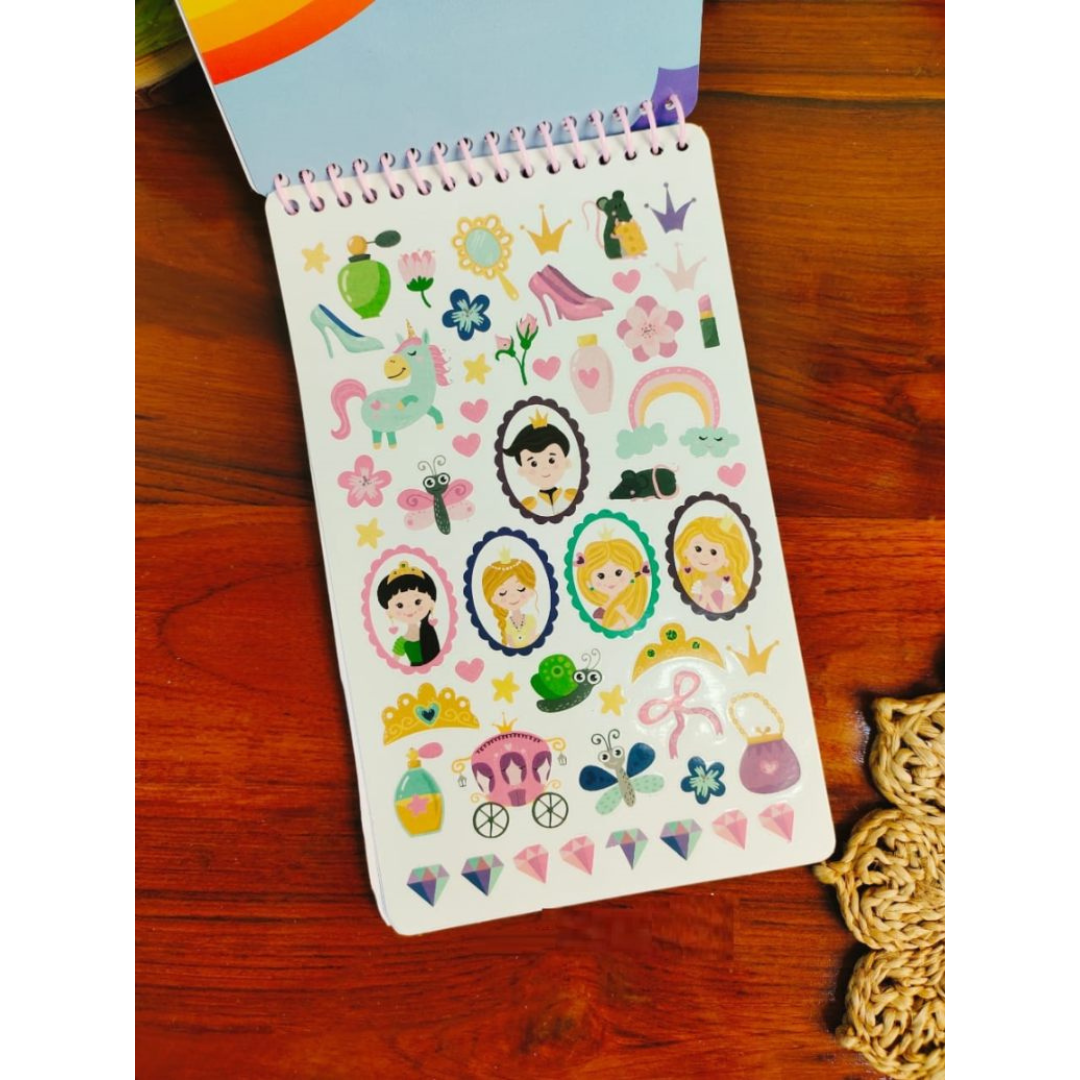 Sparkle Princess, Unicorn Coloring books & Stickers (1 pc)