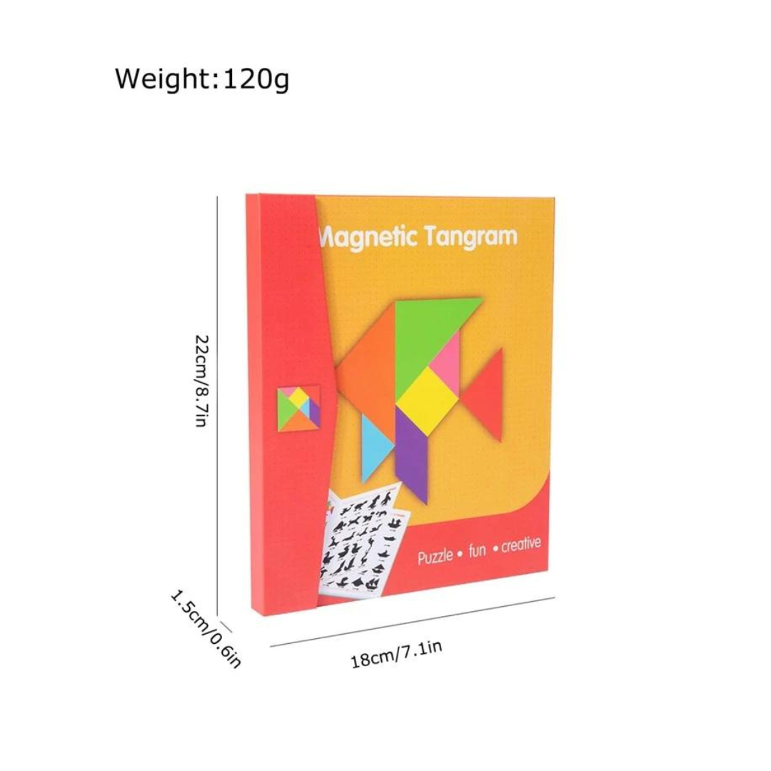 Magnetic tangram book