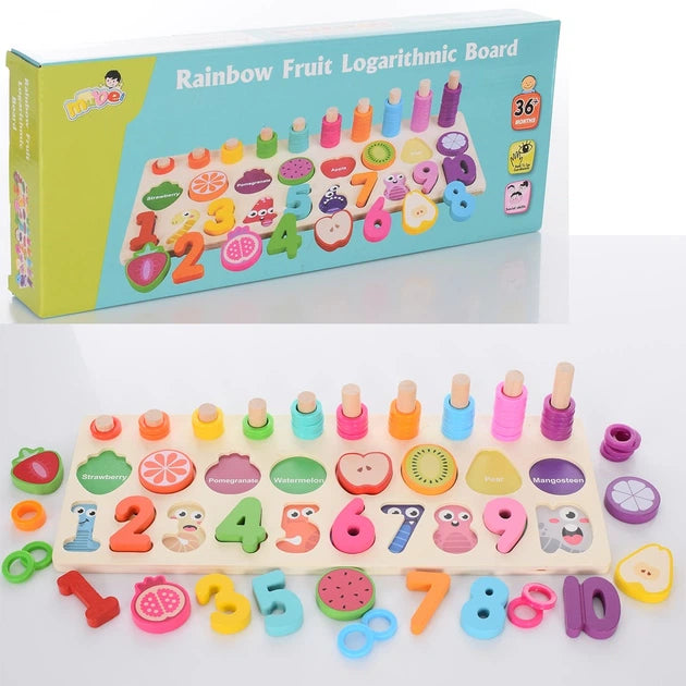 Wooden Rainbow fruit logarithmic board