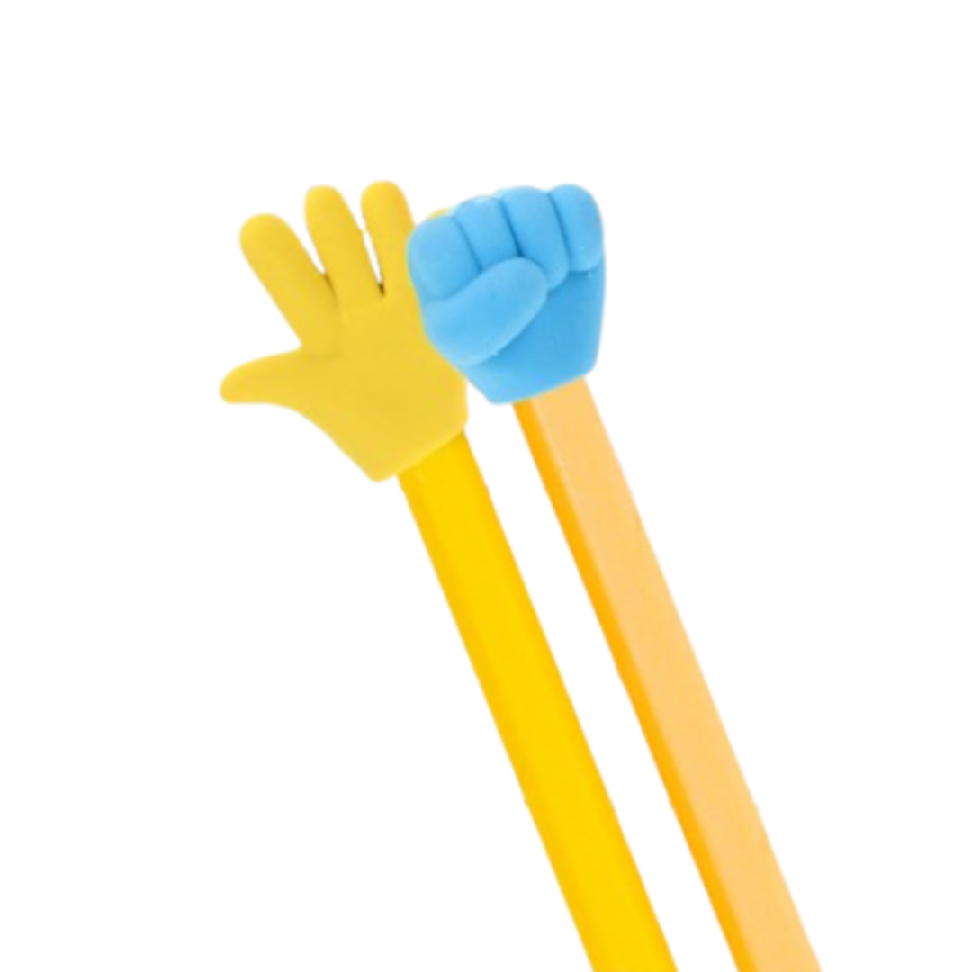2 in 1 Hand Shaped Eraser with Pencil (3pcs)