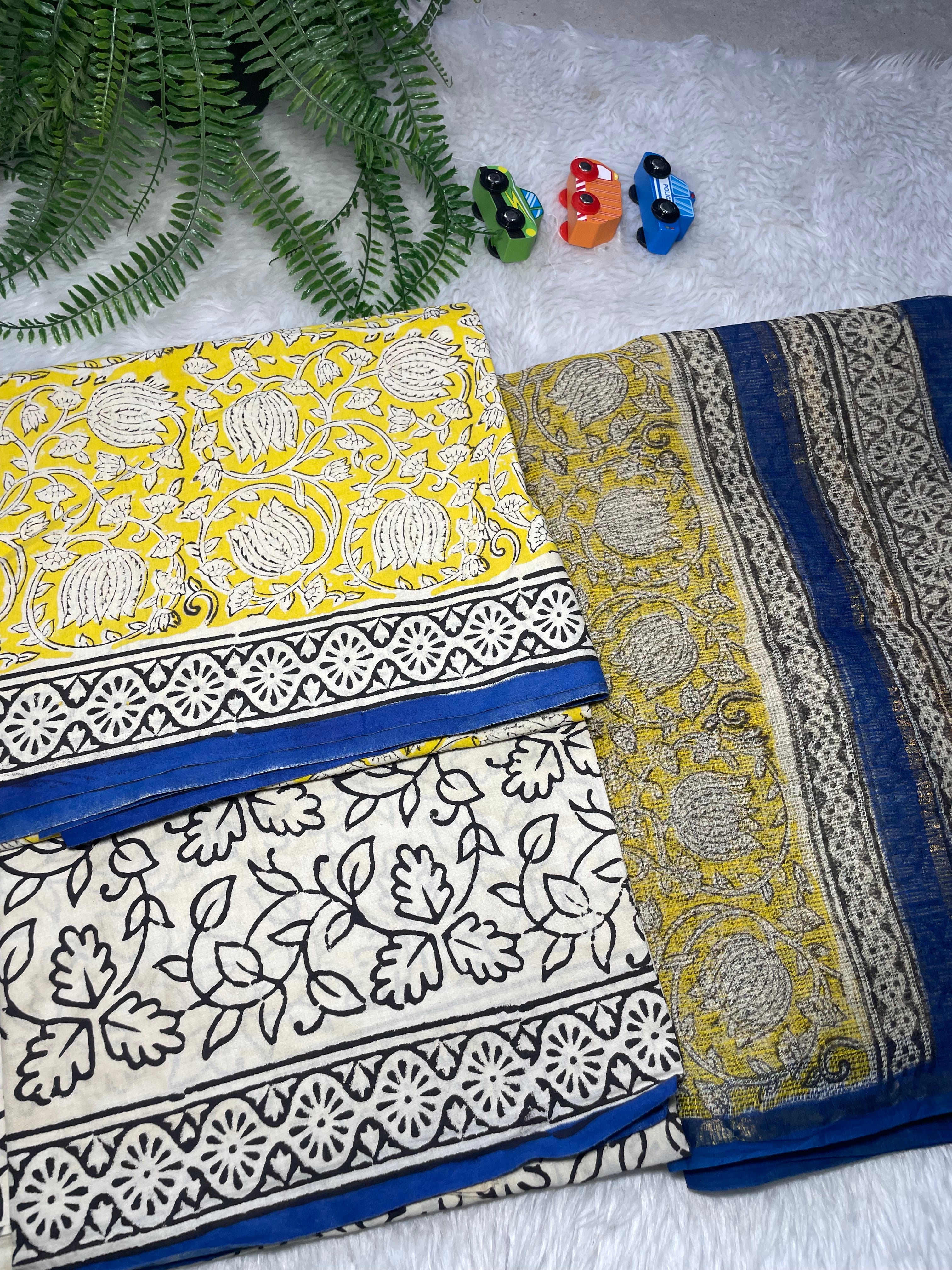 Jaipur cotton with  kota duppatta Unstitched suit