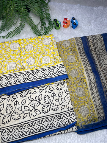 Jaipur cotton with  kota duppatta Unstitched suit