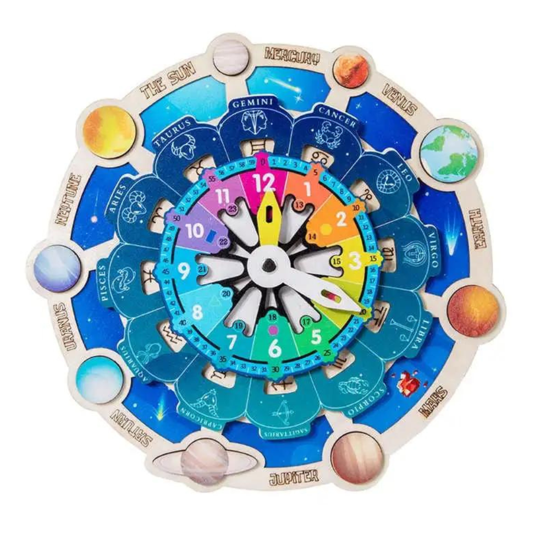 Planetary Constellation Clock Cognition Wooden