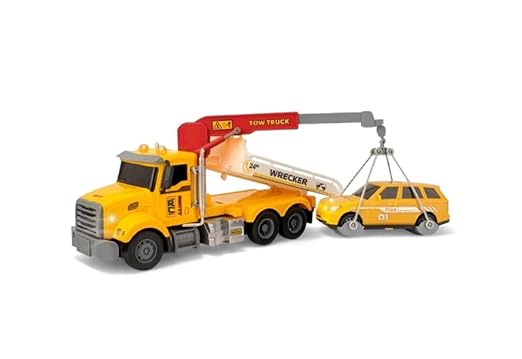 RC Tow Truck Toy with Flatbed Crane
