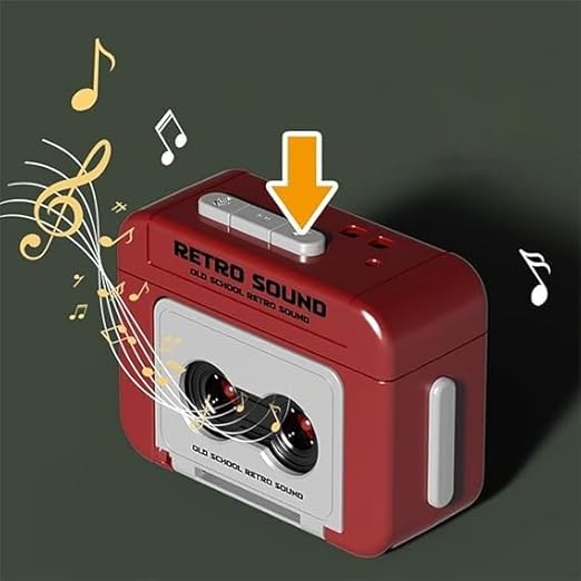 Mini Retro Cassette Tape Recorder Keychain