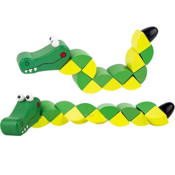 Wooden Flexible Crocodile Toy (1pc)
