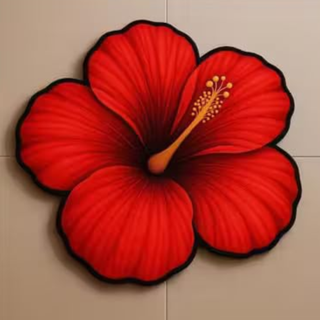 7D Hibiscus Anti skid Waterproof Mat (1pc)