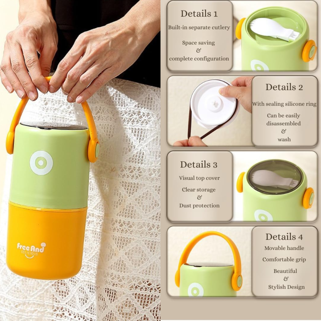 Double Layer Stainless Steel Lunch box (1pc)