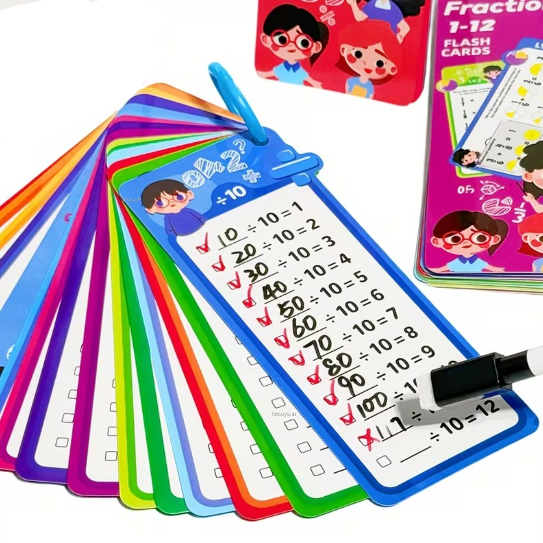 Division 1-12 Table Math Flash Cards