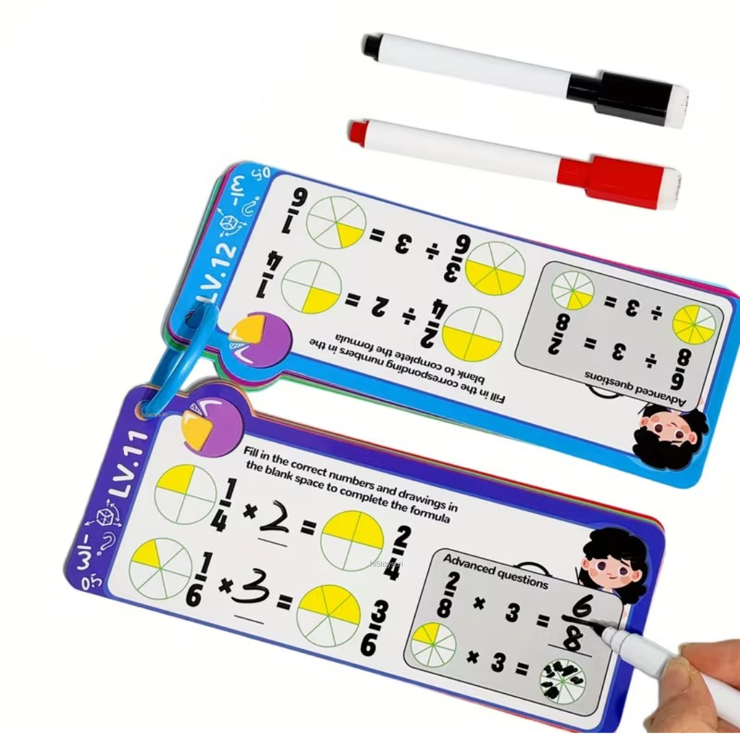 Fraction 1-12 Table Math Flash Cards