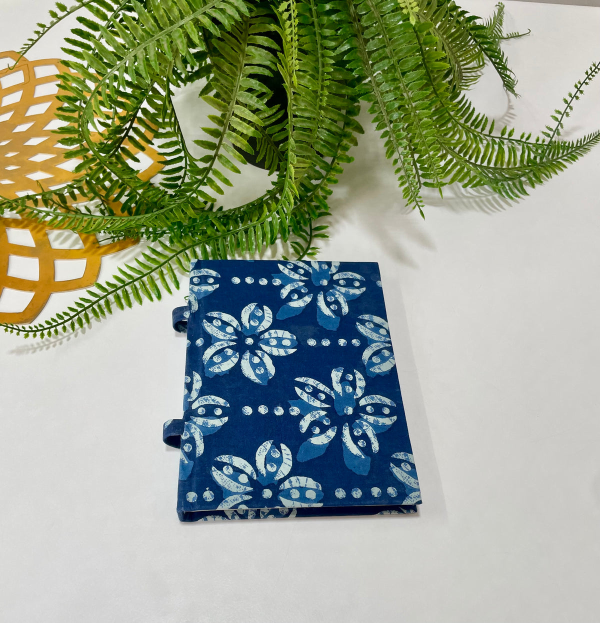 Hand Block Printed Fabric Journal Handbound Notebook