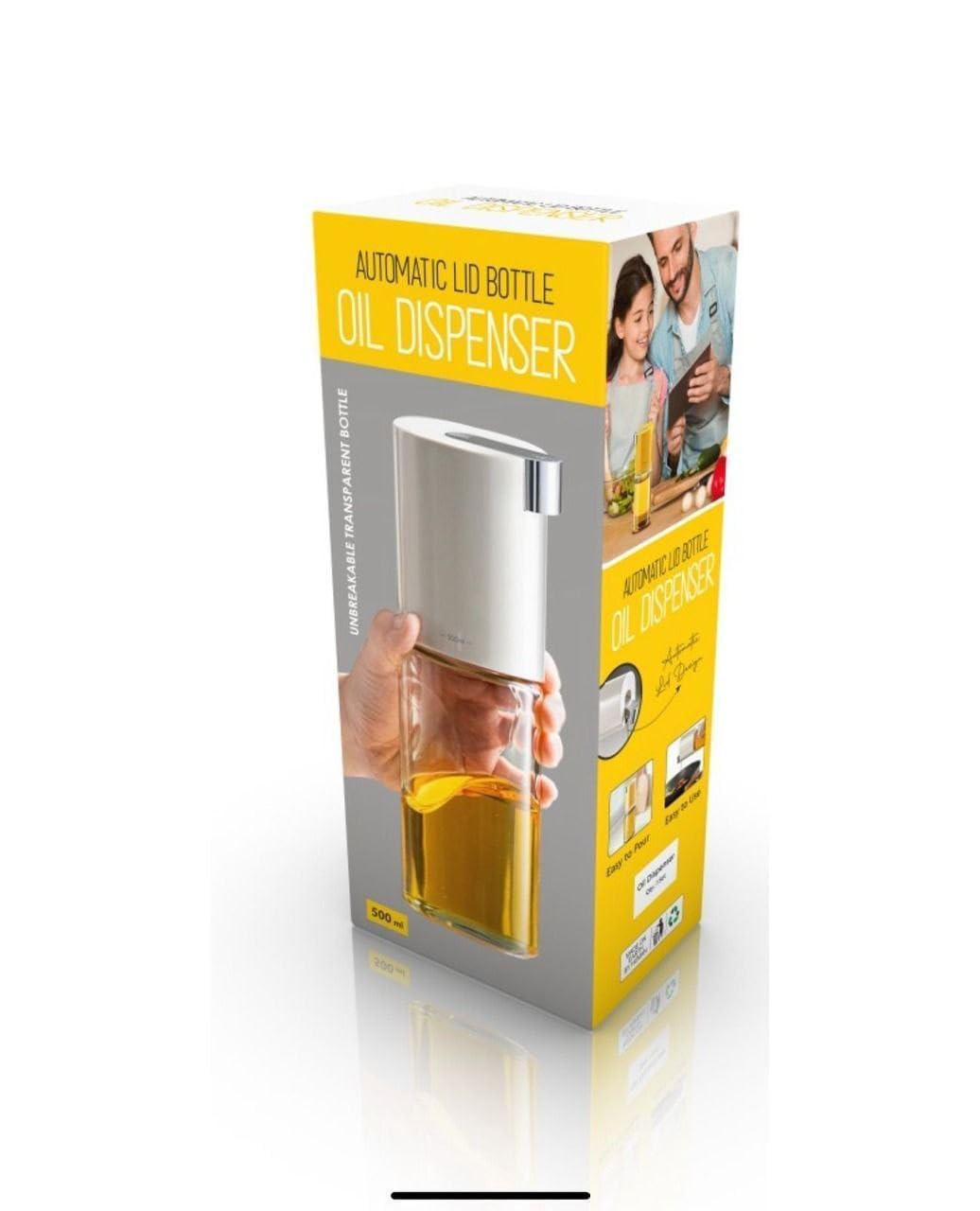 Oil Dispenser Bottle with Automatic Lid - 500ml