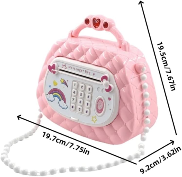 Safe Piggy Bank, Pink Cross Bag Creative Money Box Toy