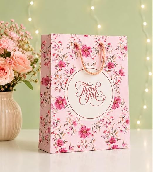 Flower Design Paper Gift Bags (5*7)
