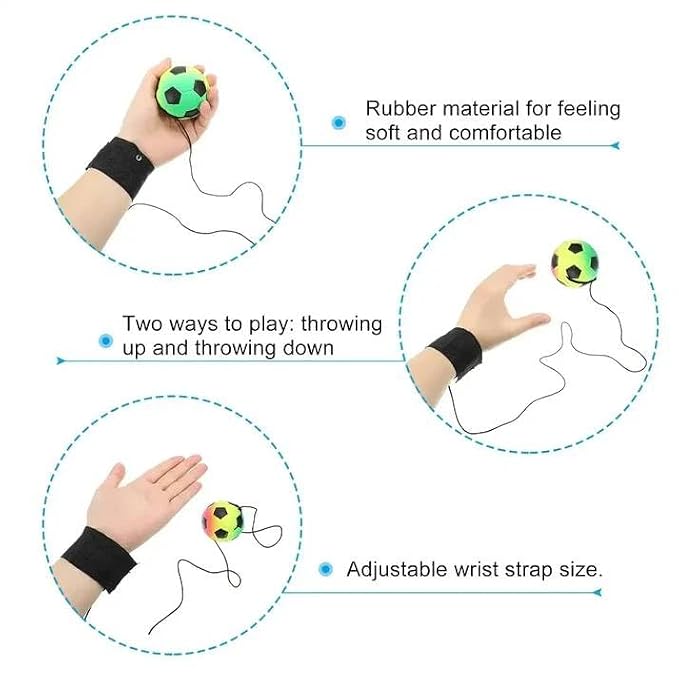 Wrist Return Ball with Adjustable Velcro Strap(1PC)