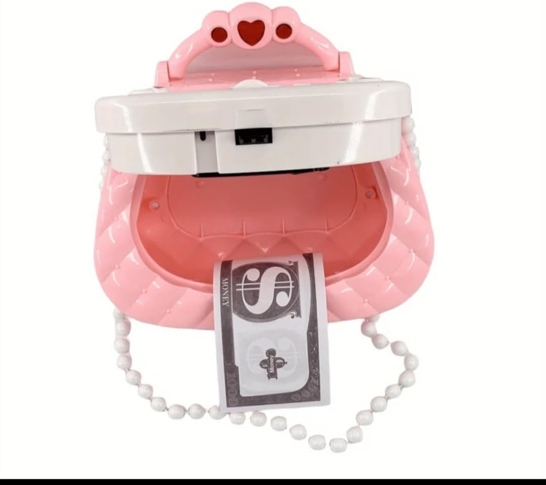 Safe Piggy Bank, Pink Cross Bag Creative Money Box Toy