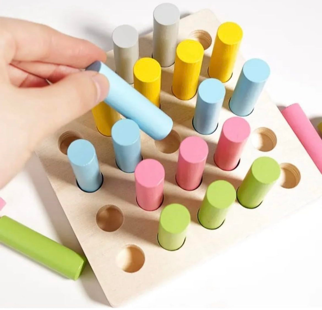 Wooden Peg Board Learning Toy