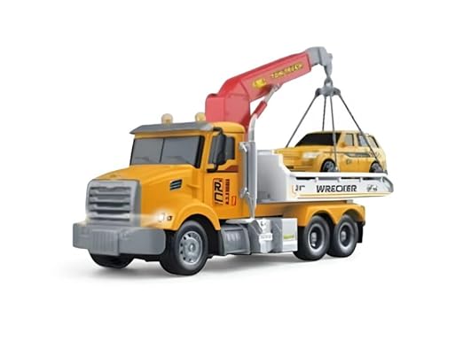 RC Tow Truck Toy with Flatbed Crane