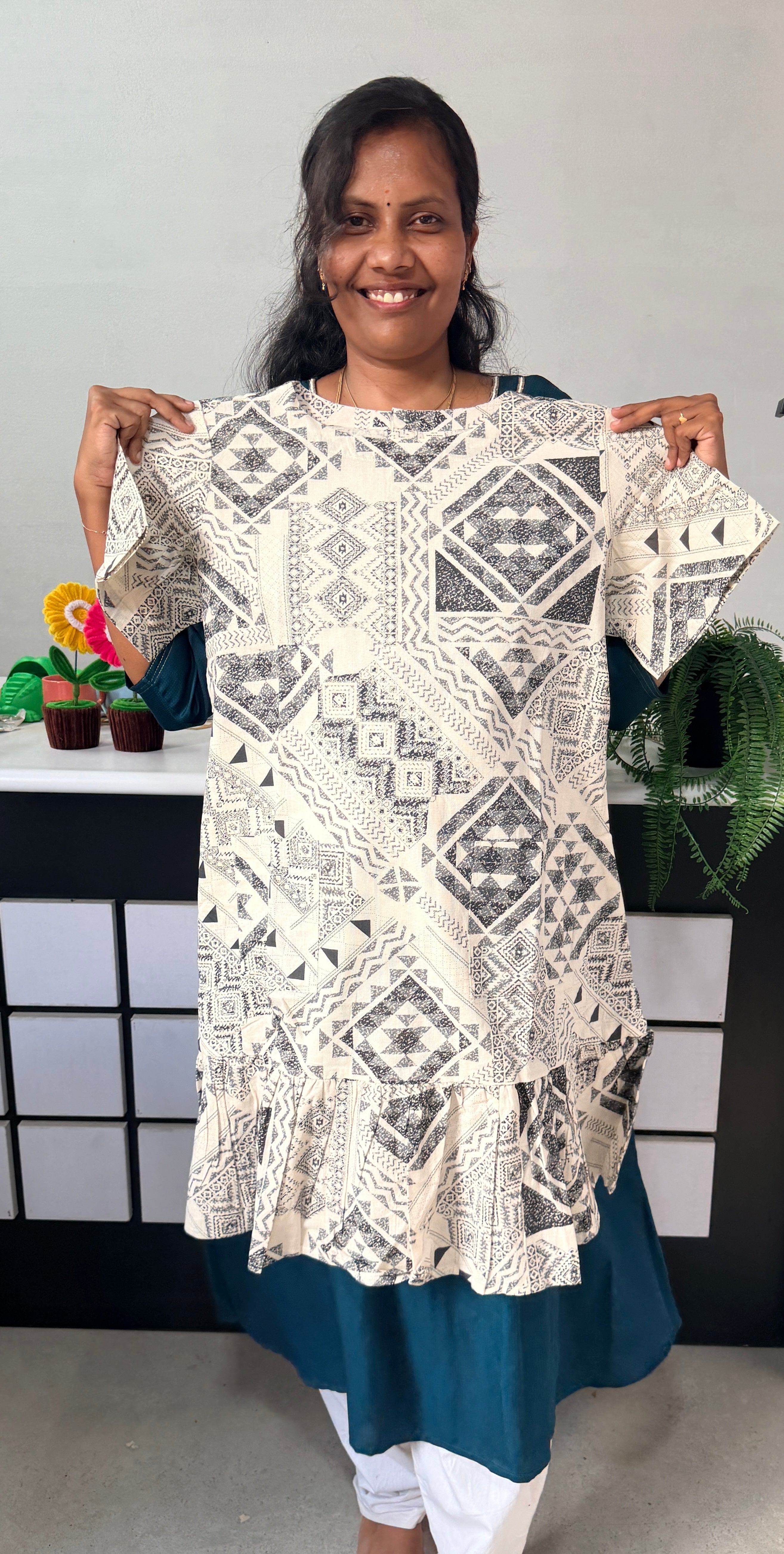 Premium Jaipur cotton kurti with back button