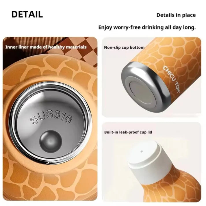 3D Animal Steel Bottle