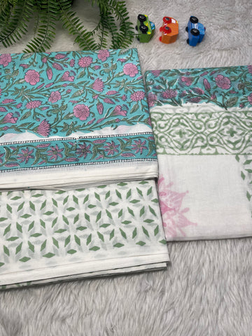 Jaipur pure cotton Unstitched  suit