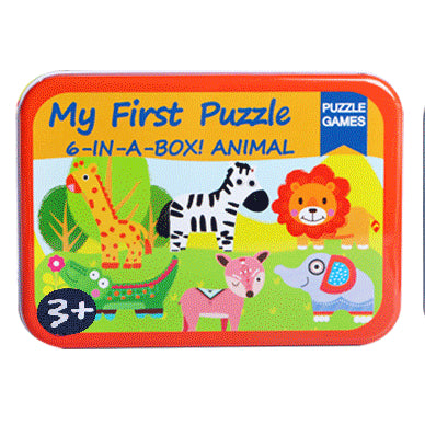 6-In-1 Puzzle - Cute Puzzle in Tin Box
