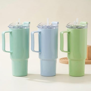 BPA Free Plastic Tumbler with Handle & Straw