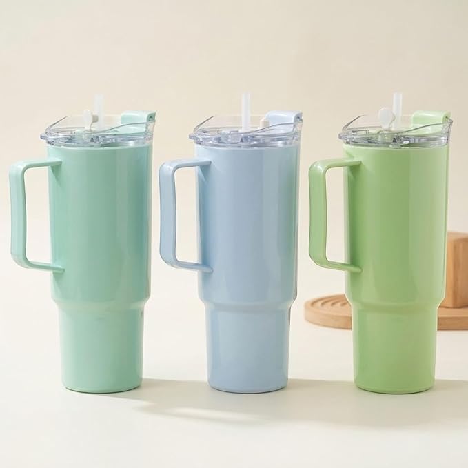 BPA Free Plastic Tumbler with Handle & Straw