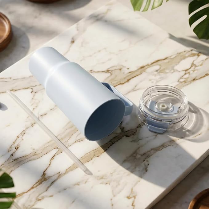 BPA Free Plastic Tumbler with Handle & Straw