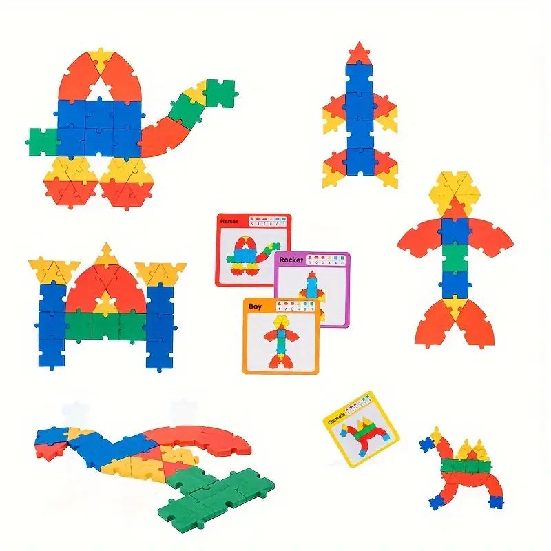 65pc logic puzzle with pattern cards