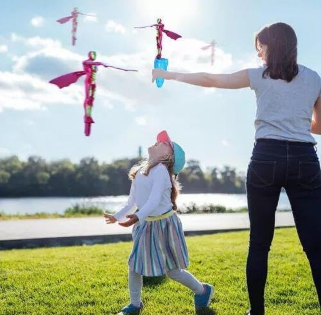 Flying Superhero Pull String Launcher