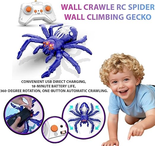 2in1 RC Wall Climbing Spider Toy with Lights
