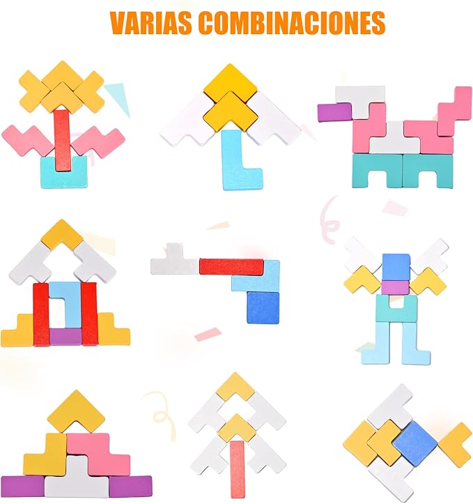 3D wooden Tetris