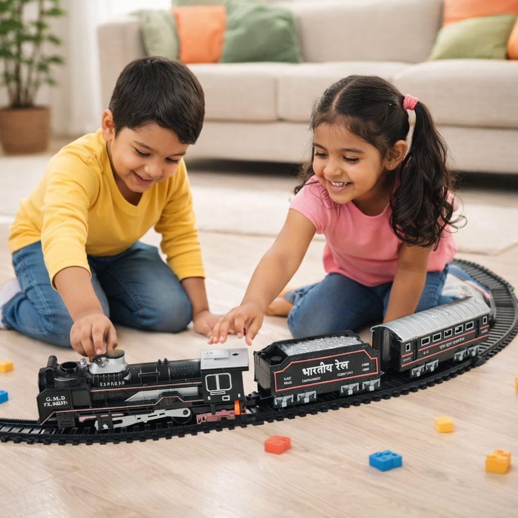Smoke Train Toy Set With Sound, Light and Smoke