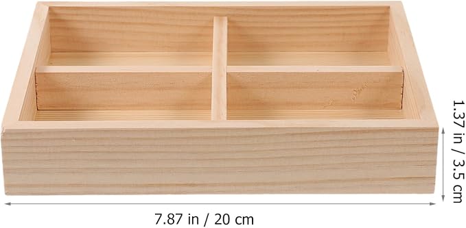 Wooden Tray with 4 Sections